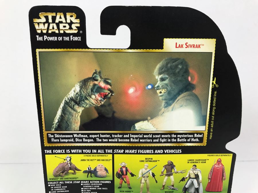 STAR WARS The Power Of The Force Lak Sivrak With Blaster Pistol And Vibro Blade Freeze Frame Action Slide Collection 2 Kenner Hasbro 1997 69605/69753 New On Card [Photo 10]