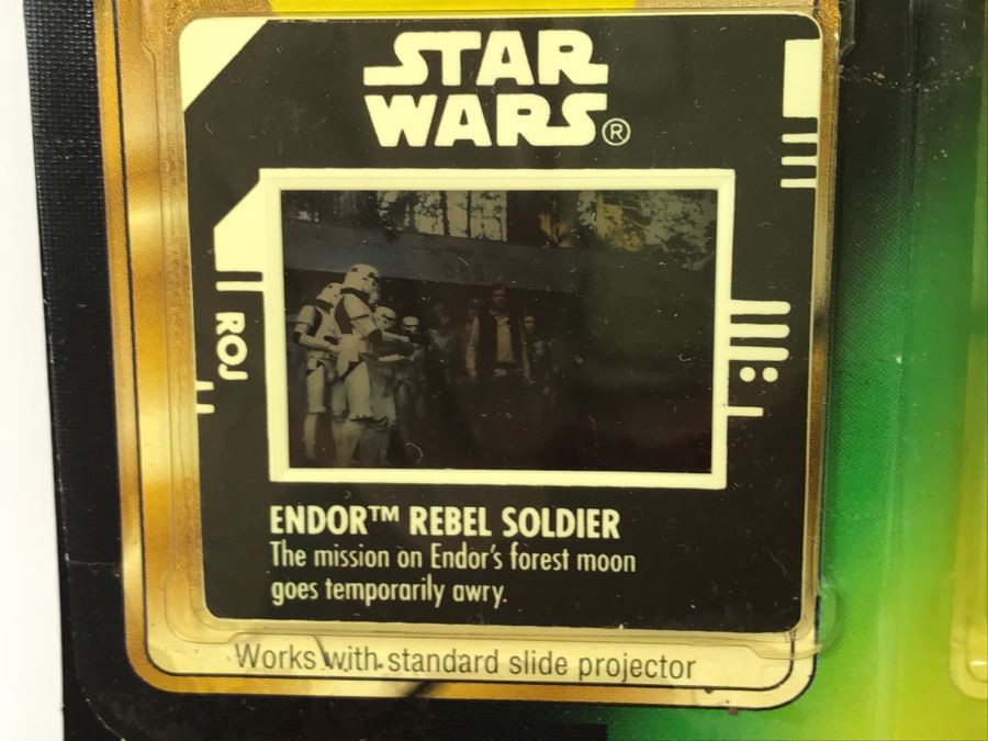 STAR WARS The Power Of The Force Endor Rebel Soldier With Survival Backpack And Blaster Rifle Freeze Frame Action Slide Collection 1 Kenner Hasbro 1997 69570/69716 New On Card [Photo 7]