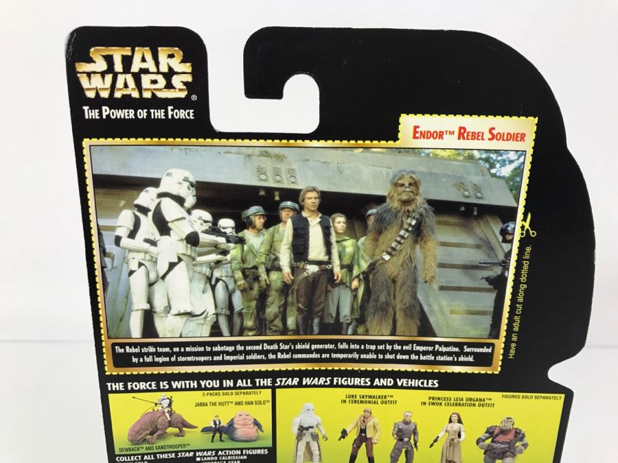 STAR WARS The Power Of The Force Endor Rebel Soldier With Survival Backpack And Blaster Rifle Freeze Frame Action Slide Collection 1 Kenner Hasbro 1997 69570/69716 New On Card [Photo 10]