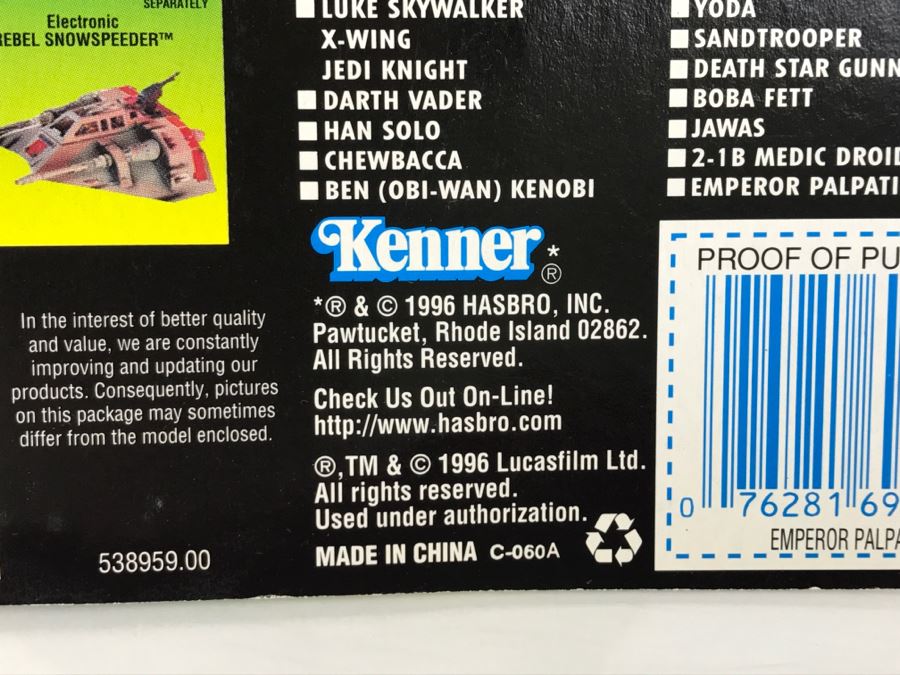 STAR WARS The Power Of The Force Emperor Palpatine With Walking Stick Collection 1 Kenner Hasbro 1996 69570/69633 New On Card [Photo 11]