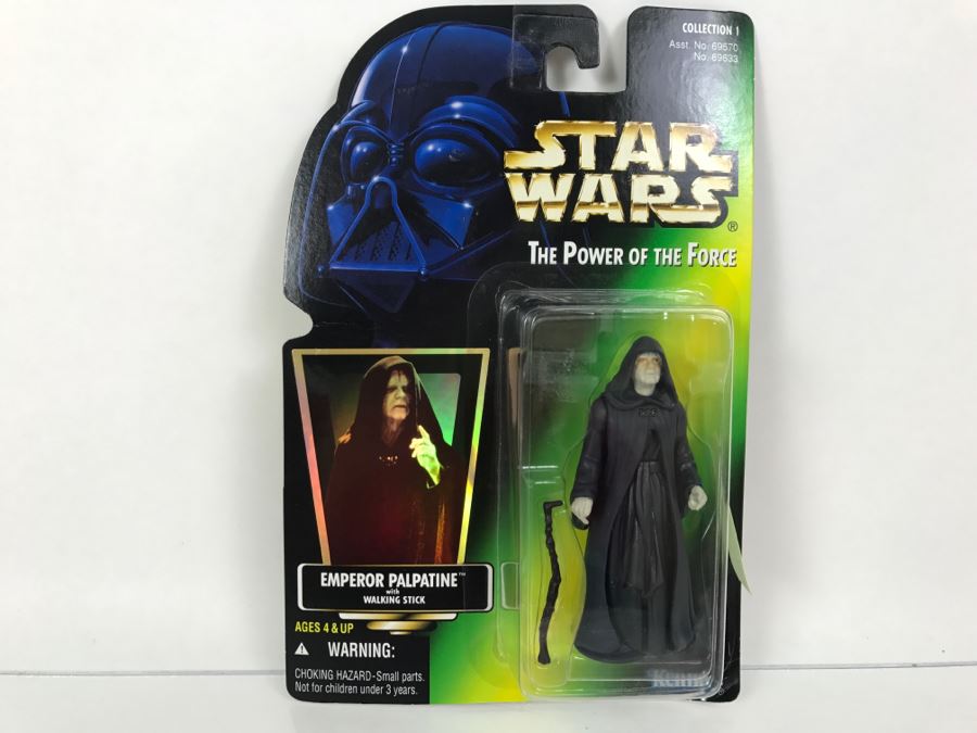 STAR WARS The Power Of The Force Emperor Palpatine With Walking Stick Collection 1 Kenner Hasbro 1996 69570/69633 New On Card [Photo 1]
