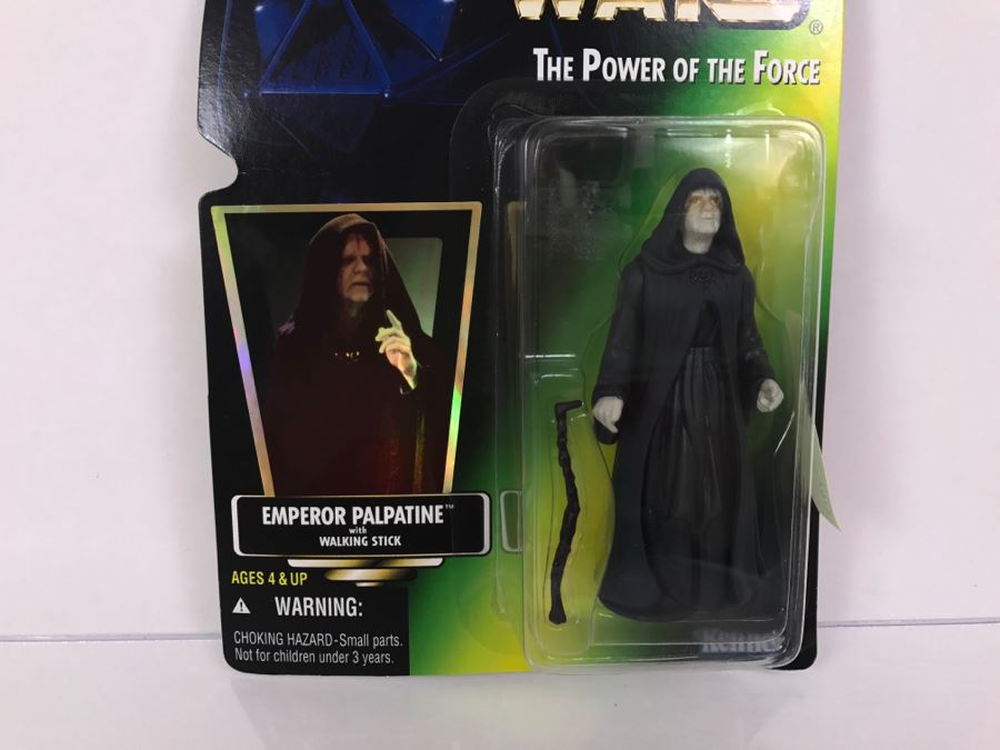 STAR WARS The Power Of The Force Emperor Palpatine With Walking Stick Collection 1 Kenner Hasbro 1996 69570/69633 New On Card [Photo 4]