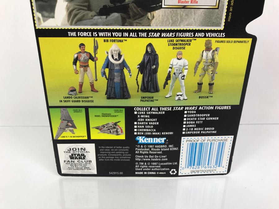 STAR WARS The Power Of The Force Snowtrooper With Imperial Issue Blaster Rifle Collection 3 Kenner Hasbro 1997 69705/69632 New On Card [Photo 10]