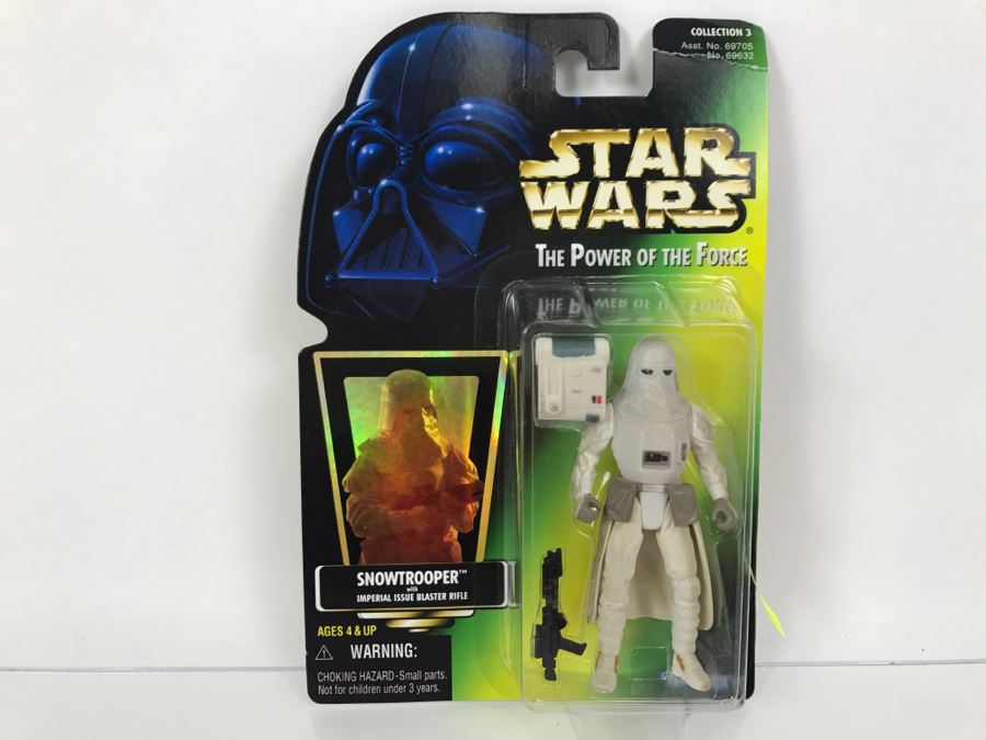 STAR WARS The Power Of The Force Snowtrooper With Imperial Issue Blaster Rifle Collection 3 Kenner Hasbro 1997 69705/69632 New On Card [Photo 1]