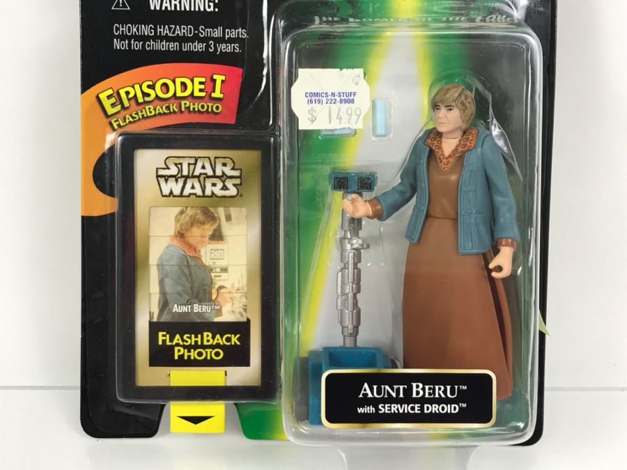 STAR WARS Episode 1 Aunt Beru With Service Droid Flashback Photo Hasbro 1998 69680/84049 New On Card [Photo 4]