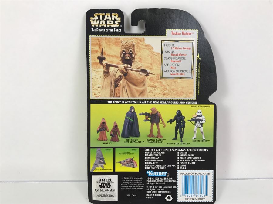 STAR WARS The Power Of The Force Tusken Raider With Gaderffii Stick Collection 2 Kenner Hasbro 1996 69605/69603 New On Card [Photo 8]