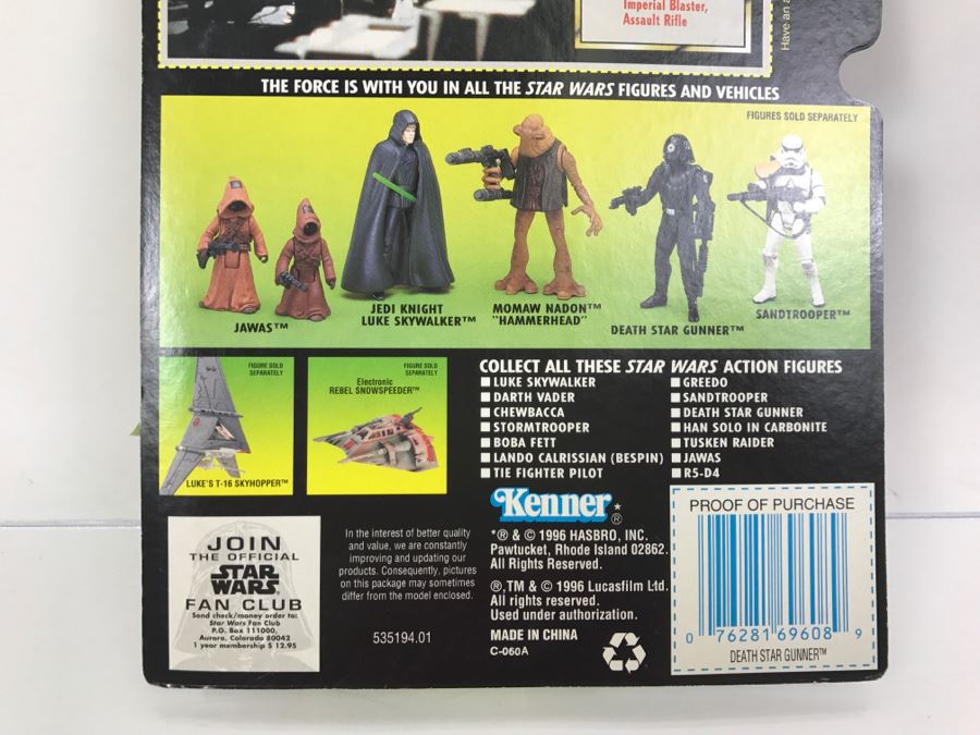 STAR WARS The Power Of The Force Death Star Gunner With Imperial Blaster And Assault Rifle Collection 1 Kenner Hasbro 1996 69570/69608 New On Card [Photo 10]