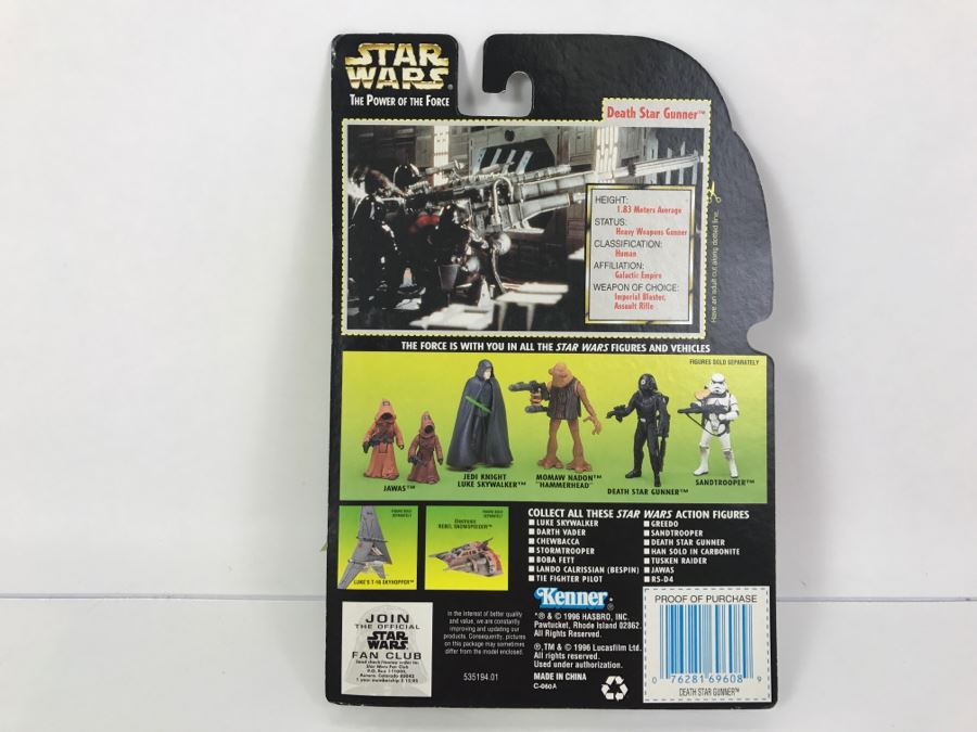 STAR WARS The Power Of The Force Death Star Gunner With Imperial Blaster And Assault Rifle Collection 1 Kenner Hasbro 1996 69570/69608 New On Card [Photo 8]