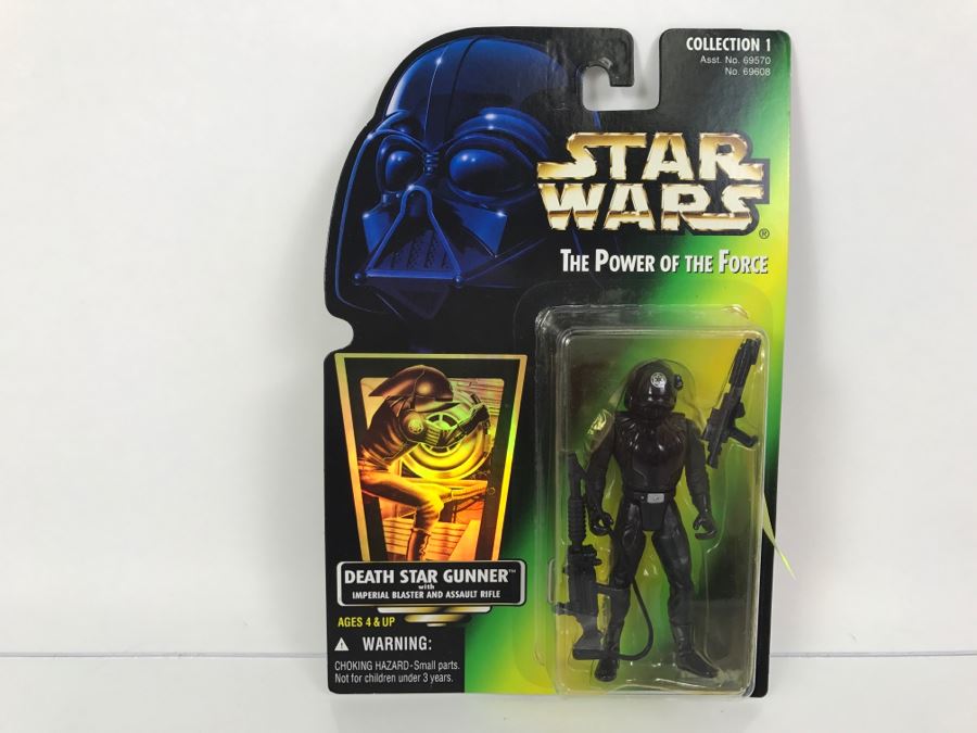 STAR WARS The Power Of The Force Death Star Gunner With Imperial Blaster And Assault Rifle Collection 1 Kenner Hasbro 1996 69570/69608 New On Card [Photo 1]