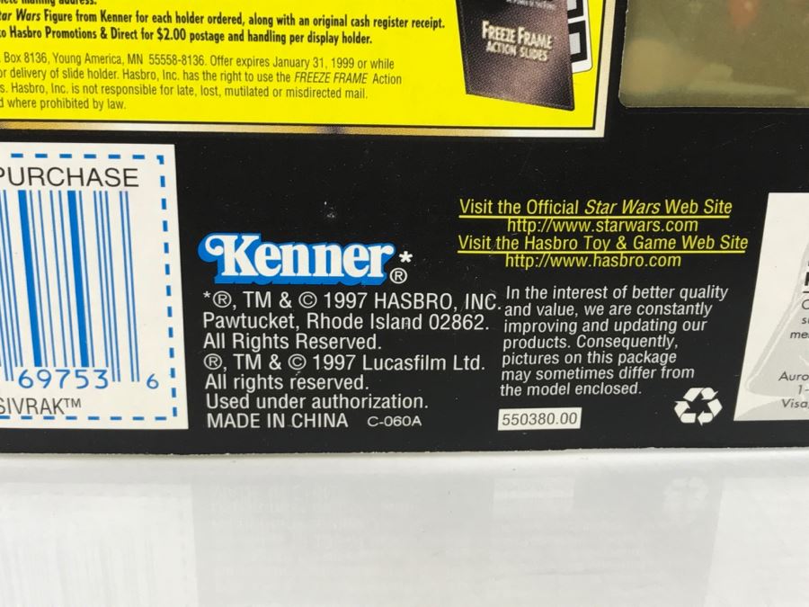 STAR WARS The Power Of The Force Lak Sivrak With Blaster Pistol And Vibro Blade Freeze Frame Action Slide Collection 2 Kenner Hasbro 1997 69605/69753 New On Card [Photo 12]