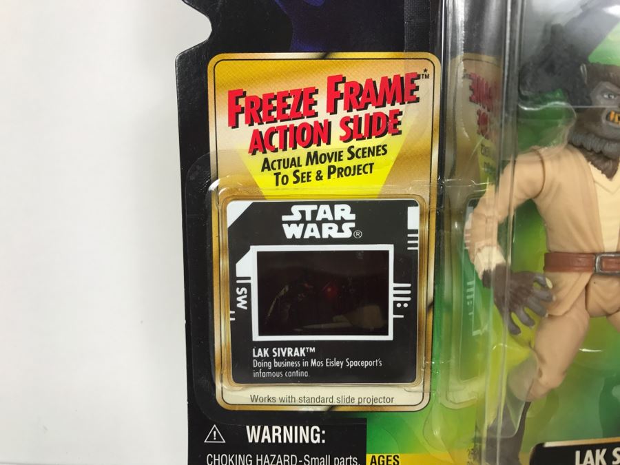STAR WARS The Power Of The Force Lak Sivrak With Blaster Pistol And Vibro Blade Freeze Frame Action Slide Collection 2 Kenner Hasbro 1997 69605/69753 New On Card [Photo 6]