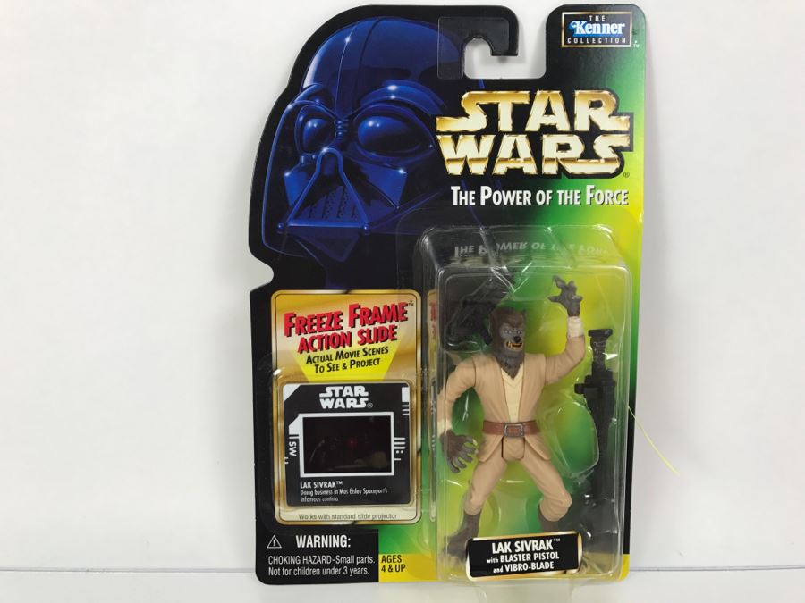 STAR WARS The Power Of The Force Lak Sivrak With Blaster Pistol And Vibro Blade Freeze Frame Action Slide Collection 2 Kenner Hasbro 1997 69605/69753 New On Card [Photo 1]