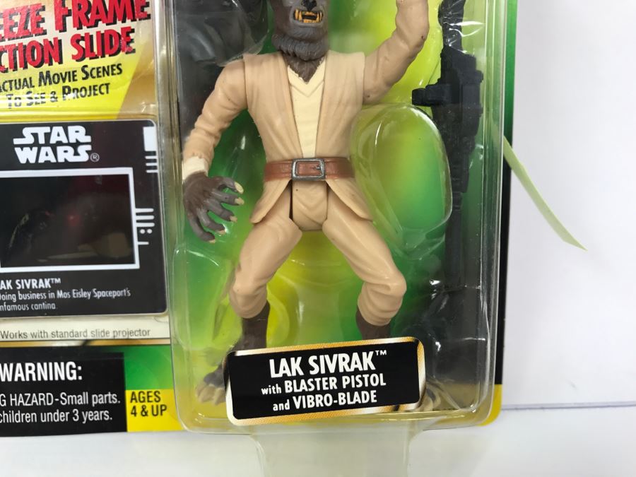 STAR WARS The Power Of The Force Lak Sivrak With Blaster Pistol And Vibro Blade Freeze Frame Action Slide Collection 2 Kenner Hasbro 1997 69605/69753 New On Card [Photo 5]