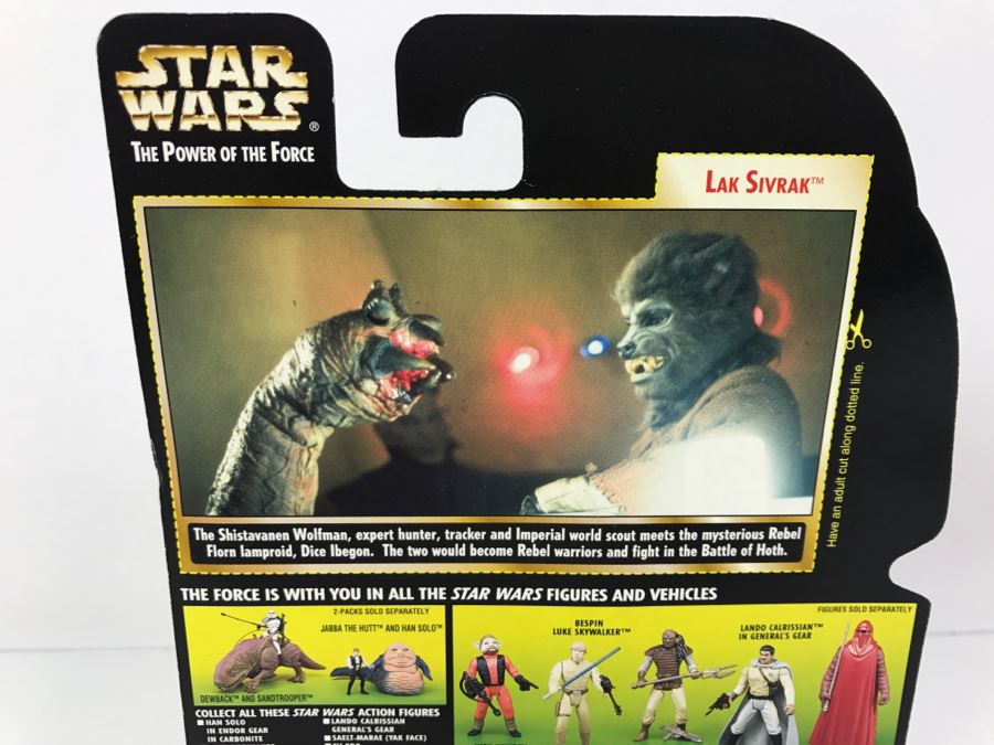 STAR WARS The Power Of The Force Lak Sivrak With Blaster Pistol And Vibro Blade Freeze Frame Action Slide Collection 2 Kenner Hasbro 1997 69605/69753 New On Card [Photo 10]