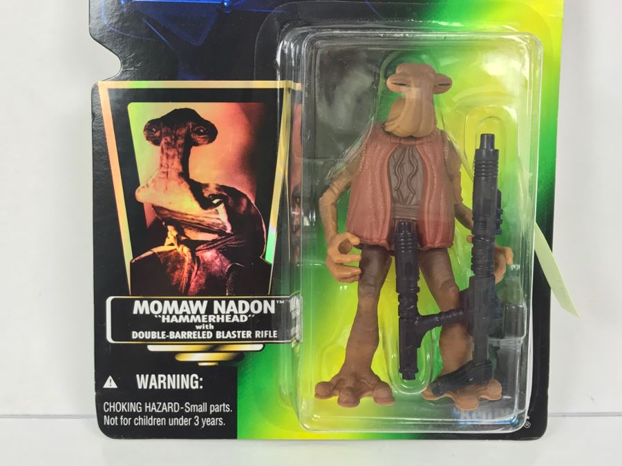 STAR WARS The Power Of The Force Momaw Nadon Hammerhead With Double-Barreled Blaster Rifle Collection 2 Kenner Hasbro 1996 69605/69629 New On Card [Photo 4]