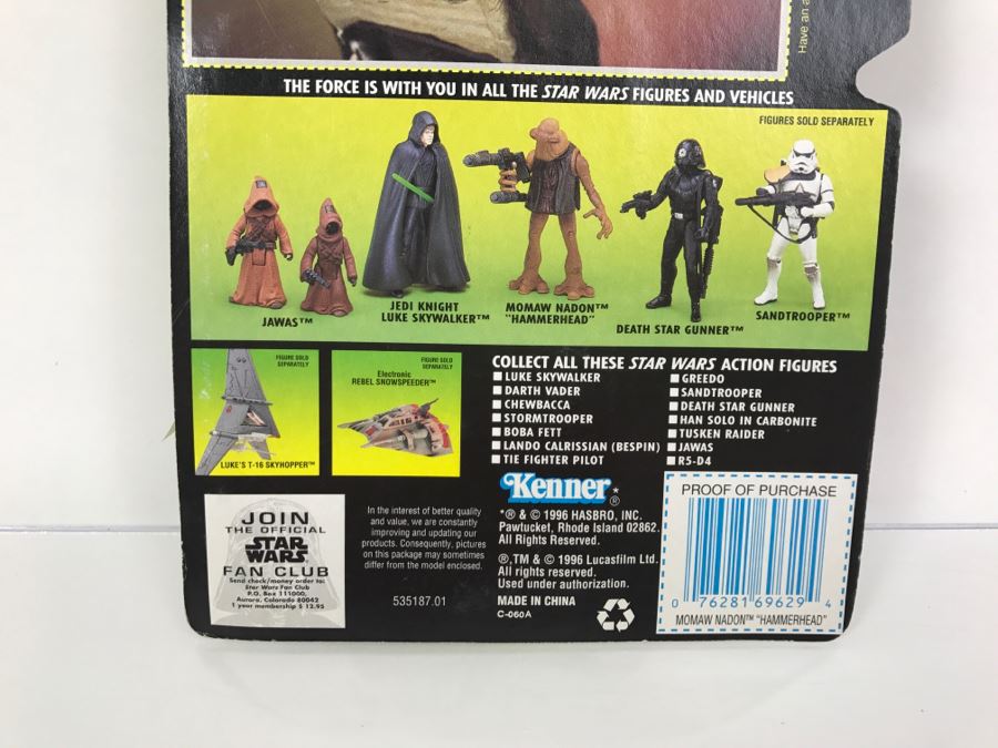 STAR WARS The Power Of The Force Momaw Nadon Hammerhead With Double-Barreled Blaster Rifle Collection 2 Kenner Hasbro 1996 69605/69629 New On Card [Photo 10]