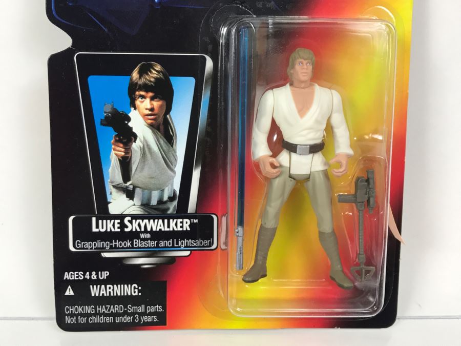 STAR WARS The Power Of The Force Luke Skywalker With Grappling-Hook Blaster And Lightsaber Kenner Tonka Hasbro 1995 69570/69571 New On Card [Photo 4]