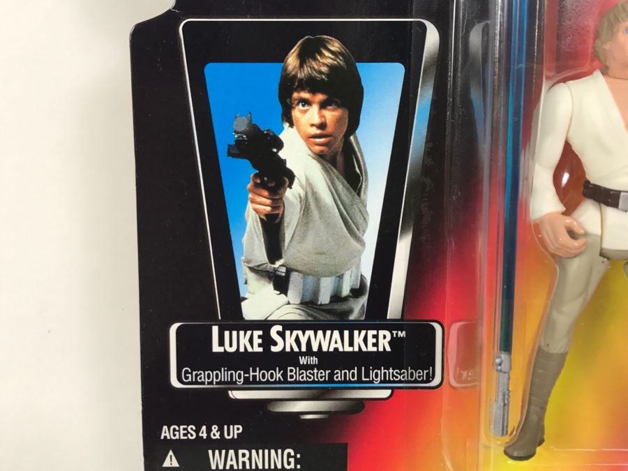 STAR WARS The Power Of The Force Luke Skywalker With Grappling-Hook Blaster And Lightsaber Kenner Tonka Hasbro 1995 69570/69571 New On Card [Photo 7]