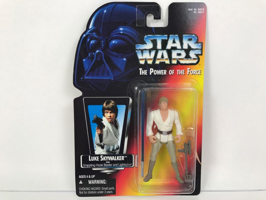 STAR WARS The Power Of The Force Luke Skywalker With Grappling-Hook Blaster And Lightsaber Kenner Tonka Hasbro 1995 69570/69571 New On Card [Photo 1]