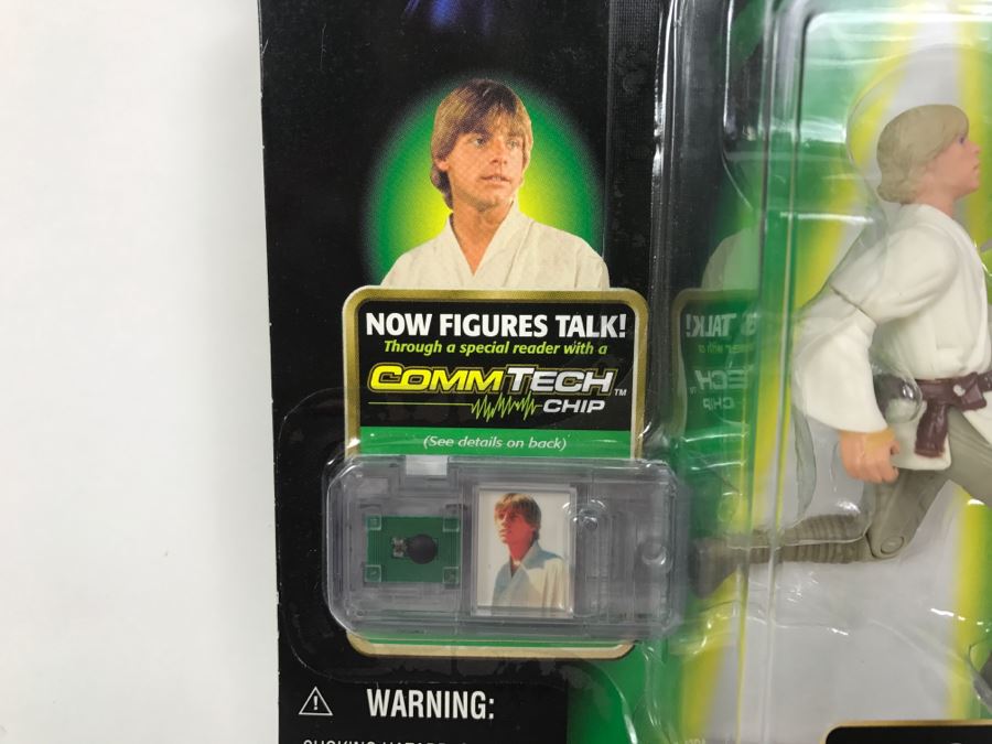 STAR WARS The Power Of The Force Luke Skywalker With T-16 Skyhopper Model CommTech Chip Hasbro 1999 84185/84211 New On Card [Photo 7]