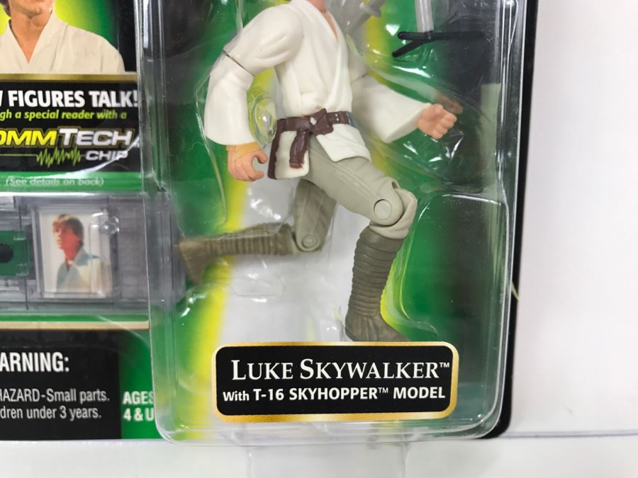 STAR WARS The Power Of The Force Luke Skywalker With T-16 Skyhopper Model CommTech Chip Hasbro 1999 84185/84211 New On Card [Photo 6]