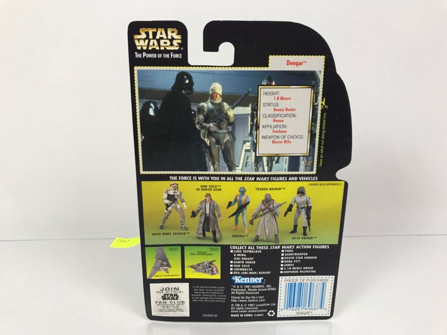 STAR WARS The Power Of The Force Dengar With Blaster Rifle Collection 2 Kenner Hasbro 1997 69605/69687 New On Card [Photo 8]