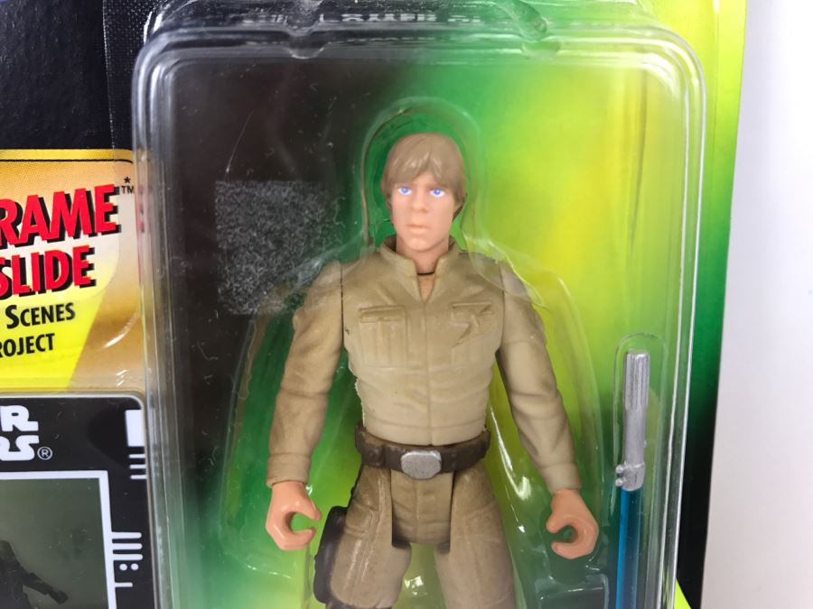 STAR WARS The Power Of The Force Bespin Luke Skywalker With Lightsaber And Blaster Pistol Freeze Frame Action Slide Collection 1 Kenner Hasbro 1997 69570/69713 New On Card [Photo 4]