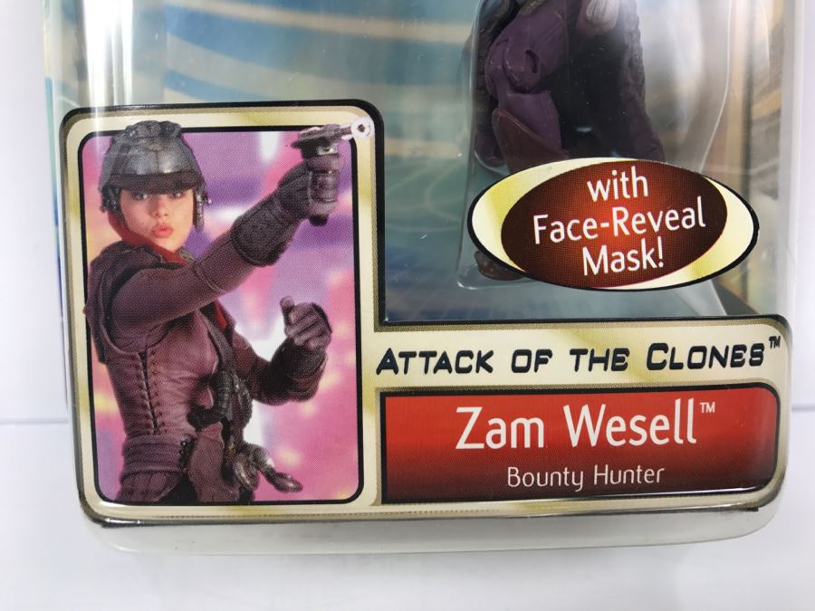 STAR WARS Attack of the Clones Zam Wesell Bounty Hunter #18 Collection 1 Hasbro 2002 84655/84851 New On Card [Photo 6]