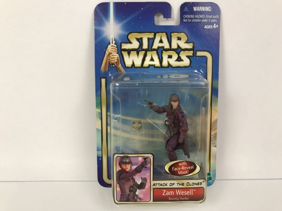 STAR WARS Attack of the Clones Zam Wesell Bounty Hunter #18 Collection 1 Hasbro 2002 84655/84851 New On Card [Photo 1]