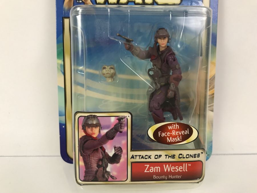STAR WARS Attack of the Clones Zam Wesell Bounty Hunter #18 Collection 1 Hasbro 2002 84655/84851 New On Card [Photo 3]