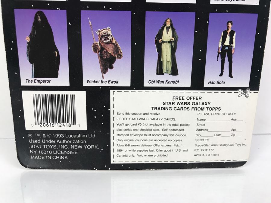 STAR WARS Bend-Ems With Limited Edition Trading Card Princess Leia Topps Just Toys 1993 12418 New On Card [Photo 10]