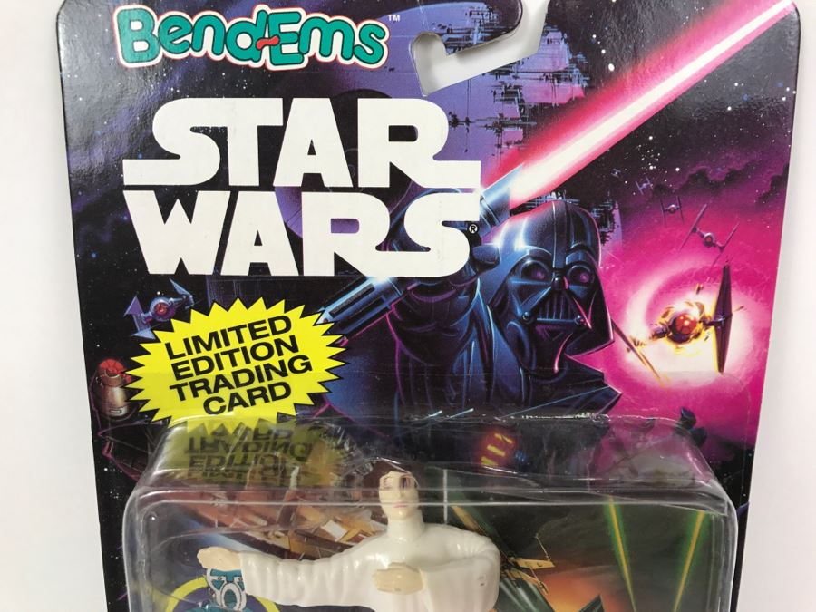 STAR WARS Bend-Ems With Limited Edition Trading Card Princess Leia Topps Just Toys 1993 12418 New On Card [Photo 2]