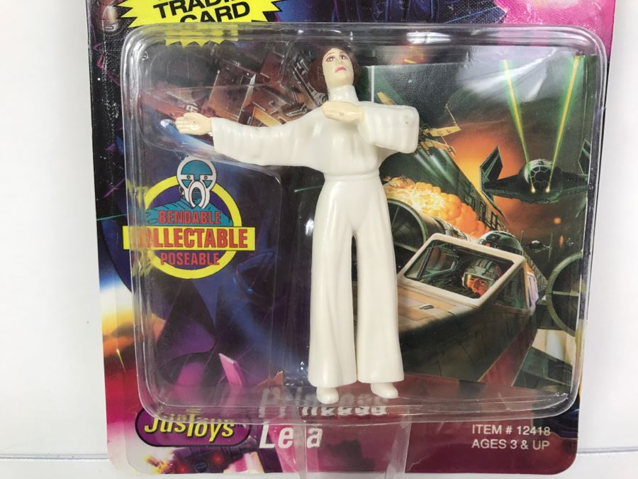 STAR WARS Bend-Ems With Limited Edition Trading Card Princess Leia Topps Just Toys 1993 12418 New On Card [Photo 3]