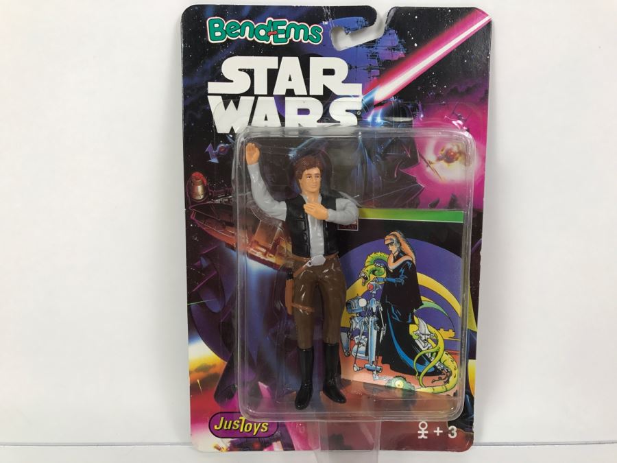 STAR WARS Bend-Ems Han Solo Topps Just Toys 1993 12394 New On Card