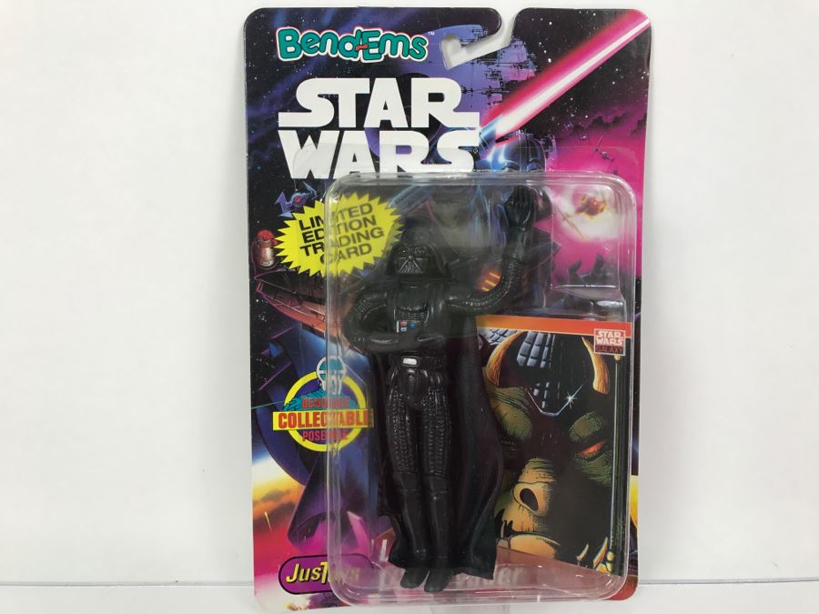 STAR WARS Bend-Ems With Limited Edition Trading Card Darth Vader Topps Just Toys 1993 12361 New On Card