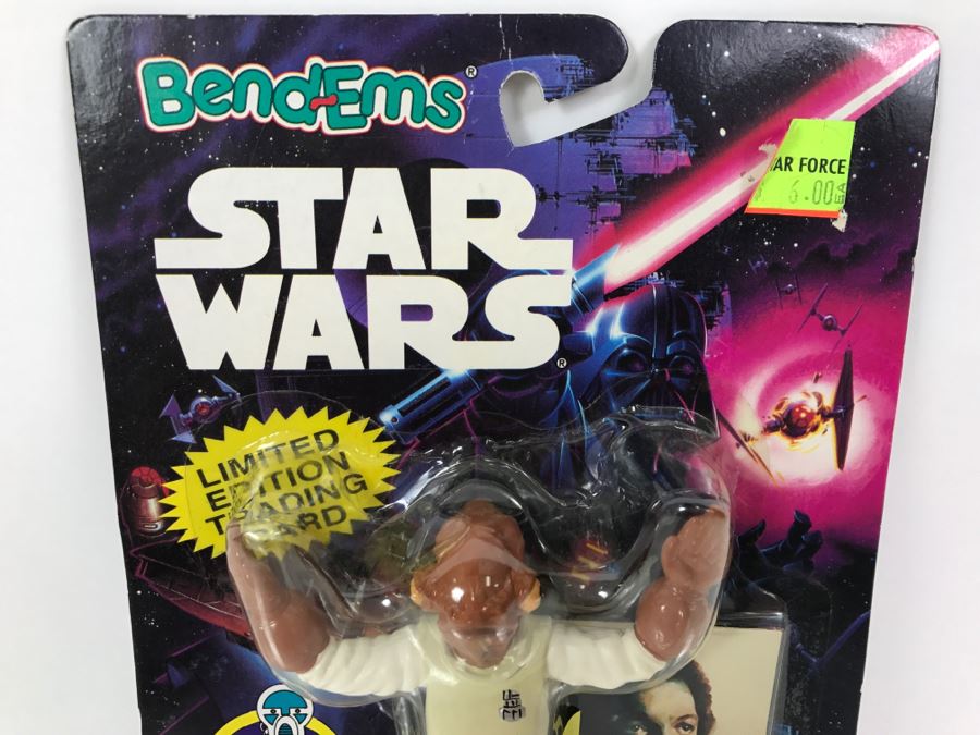 STAR WARS Bend-Ems With Limited Edition Trading Card Admiral Akbar Topps Just Toys 1994 12549 New On Card [Photo 2]