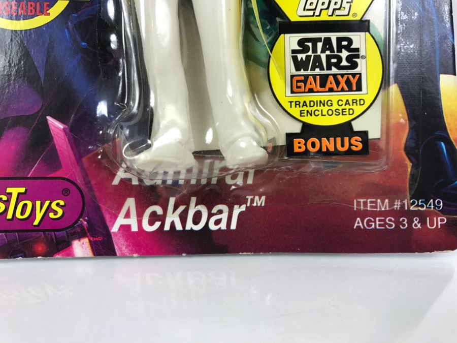 STAR WARS Bend-Ems With Limited Edition Trading Card Admiral Akbar Topps Just Toys 1994 12549 New On Card [Photo 6]