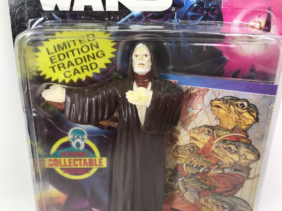STAR WARS Bend-Ems With Limited Edition Trading Card Obi Wan Kenobi Topps Just Toys 1994 12454 New On Card [Photo 3]