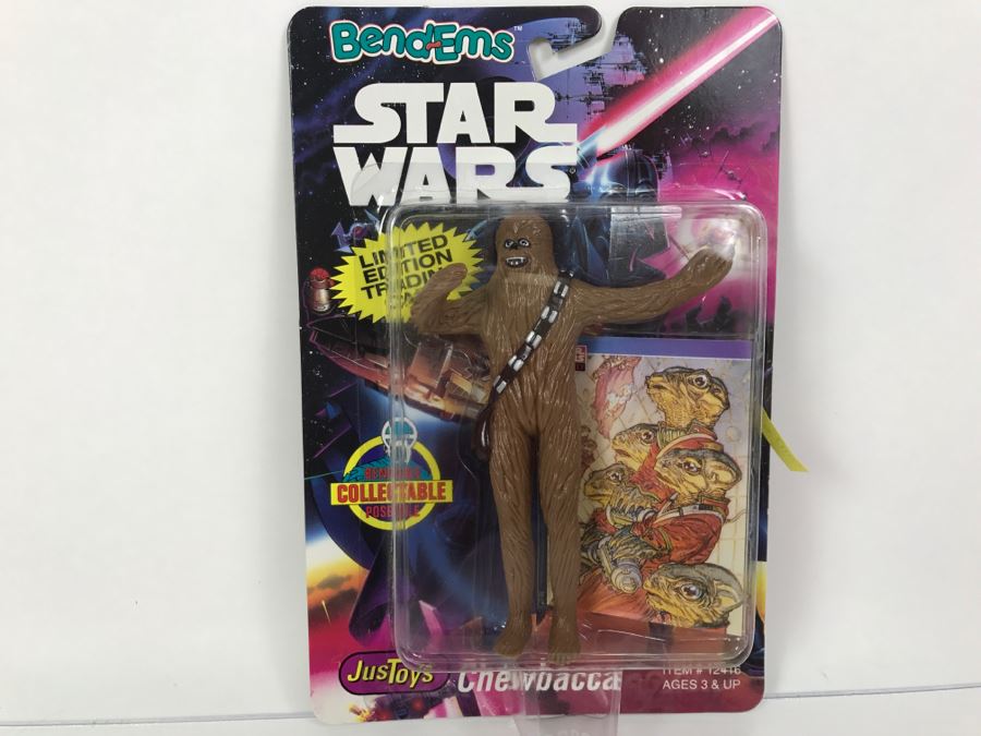 STAR WARS Bend-Ems With Limited Edition Trading Card Chewbacca