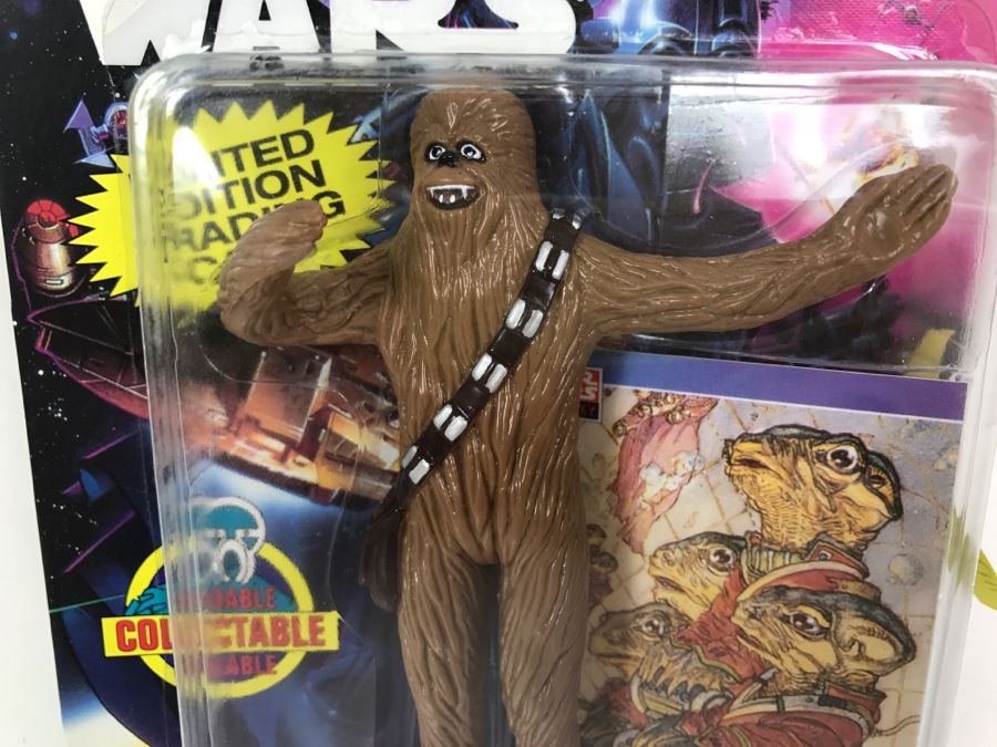 STAR WARS Bend-Ems With Limited Edition Trading Card Chewbacca Topps Just Toys 1993 12416 New On Card [Photo 3]