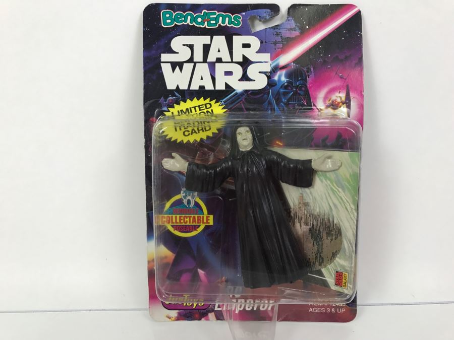 STAR WARS Bend-Ems With Limited Edition Trading Card The Emperor Topps Just Toys 1993 12455 New On Card