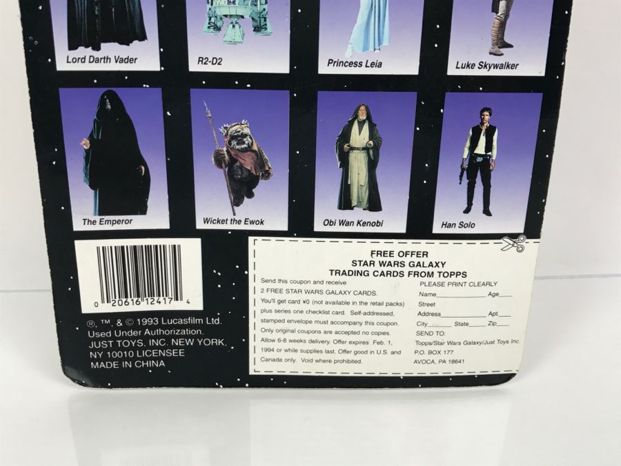 STAR WARS Bend-Ems With Limited Edition Trading Card Luke Skywalker Topps Just Toys 1993 12417 New On Card [Photo 9]
