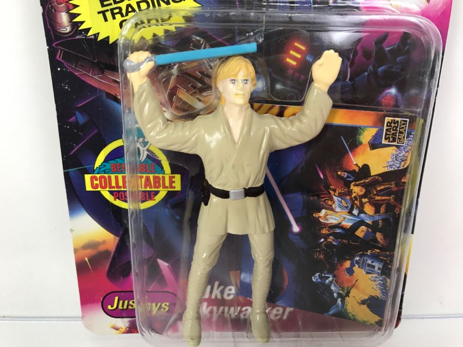STAR WARS Bend-Ems With Limited Edition Trading Card Luke Skywalker Topps Just Toys 1993 12417 New On Card [Photo 3]