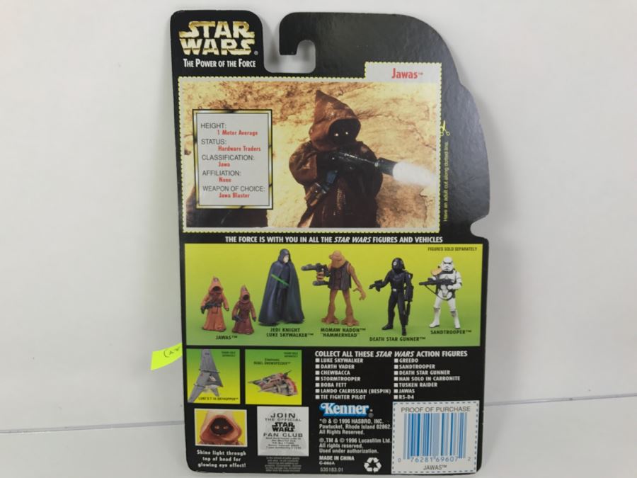 STAR WARS The Power Of The Force Jawas With Glowing Eyes And Blaster Pistols Collection 2 Kenner Hasbro 1996 69605/69607 New On Card [Photo 8]