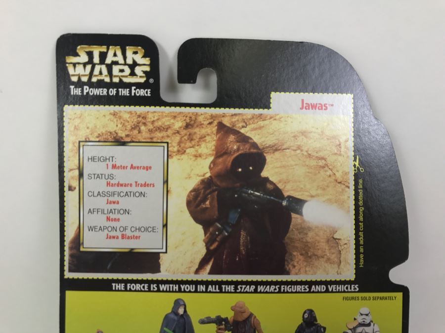 STAR WARS The Power Of The Force Jawas With Glowing Eyes And Blaster Pistols Collection 2 Kenner Hasbro 1996 69605/69607 New On Card [Photo 9]