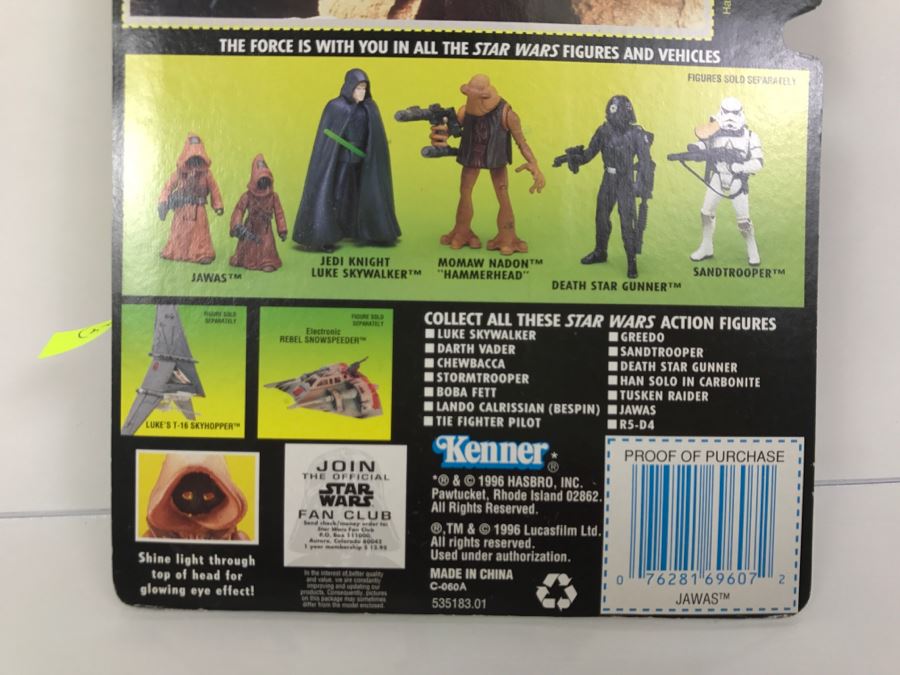 STAR WARS The Power Of The Force Jawas With Glowing Eyes And Blaster Pistols Collection 2 Kenner Hasbro 1996 69605/69607 New On Card [Photo 10]