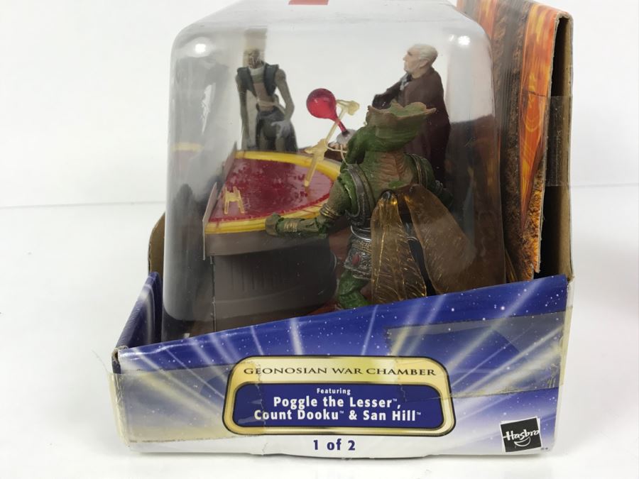 STAR WARS Attack Of The Clones Geonosian War Chamber Poggle The Lesser Count Dooku San Hill Hasbro 2003 84980/84997 New In Box [Photo 12]