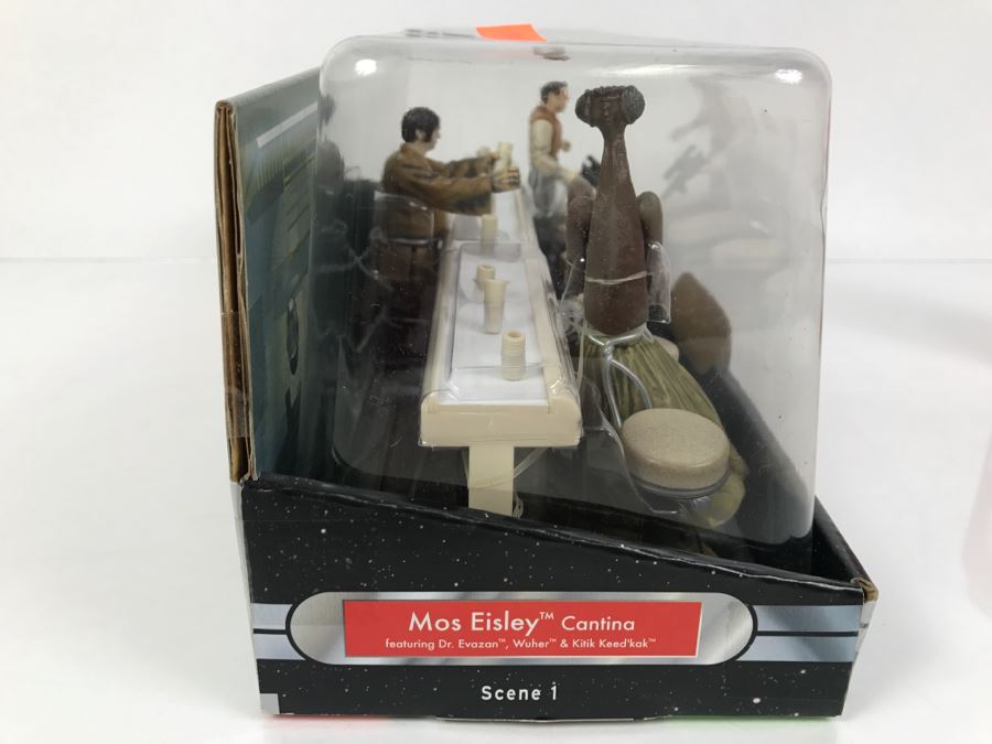 STAR WARS Mos Eisley Cantina Scene 1 Dr Evazan, Wuher, Kitik Keed’kak Hasbro 2004 34516 New In Box [Photo 12]