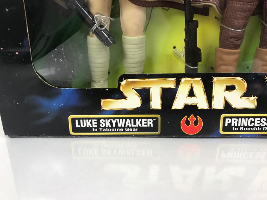 STAR WARS Action Collection Rebel Alliance Luke Skywalker, Princess Leia, Han Solo Kenner Collection Hasbro 1998 57101 New In Box [Photo 5]
