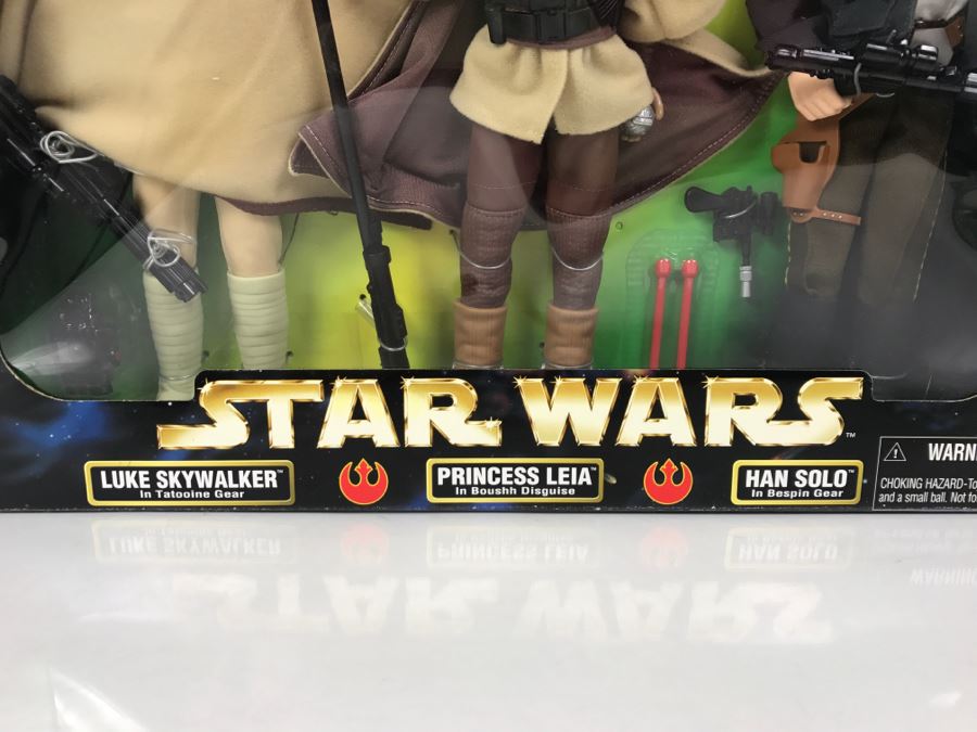 STAR WARS Action Collection Rebel Alliance Luke Skywalker, Princess Leia, Han Solo Kenner Collection Hasbro 1998 57101 New In Box [Photo 4]